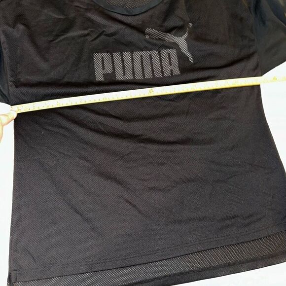 Puma Women’s Solid Black Mesh Graphic Short Sleeve Tee Size XL NWT - Picture 8 of 11